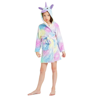 Peignoir Licorne Fille Galaxie en Coton