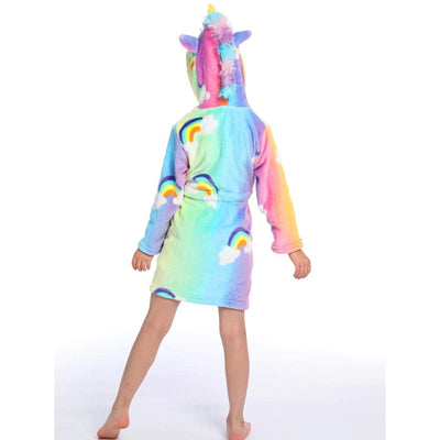 Peignoir Licorne Motif Arc-en-Ciel