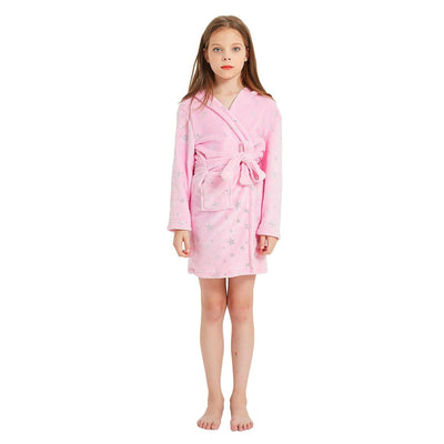 Peignoir Licorne Enfant Rose en Coton