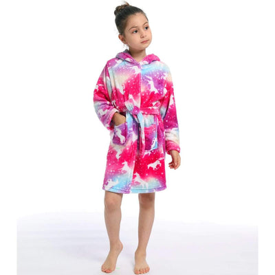 Peignoir Licorne Enfant Rouge
