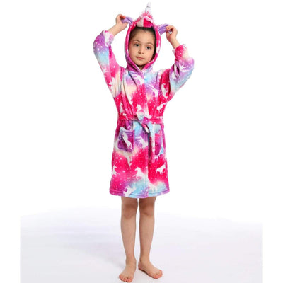 Peignoir Licorne Enfant Rouge