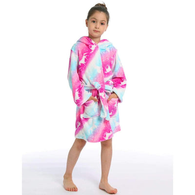 Peignoir Licorne Enfant Rouge et Blanc