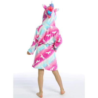 Peignoir Licorne Enfant Rouge et Blanc