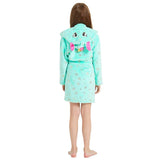 Peignoir Licorne Fille Vert en Coton