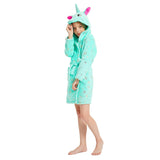 Peignoir Licorne Fille Vert en Coton