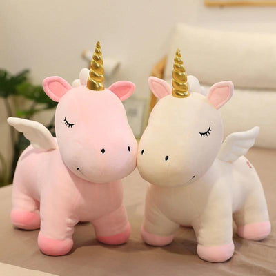 Peluche Licorne rose et blanc