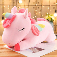 Peluche Licorne Rose couchée