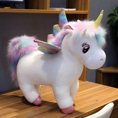 Peluche Licorne avec Ailes blanc