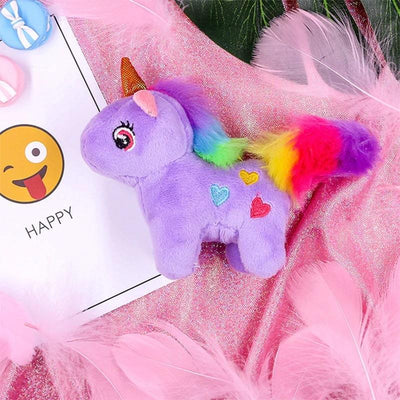 Petite Peluche Licorne avec Pendentif violet