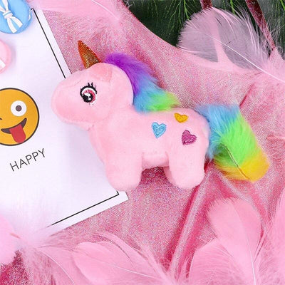 Pendentif Peluche Licorne rose