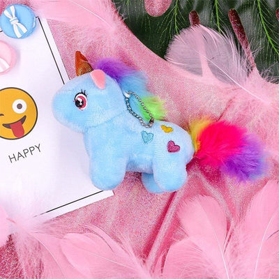 Pendentif Peluche Licorne bleue