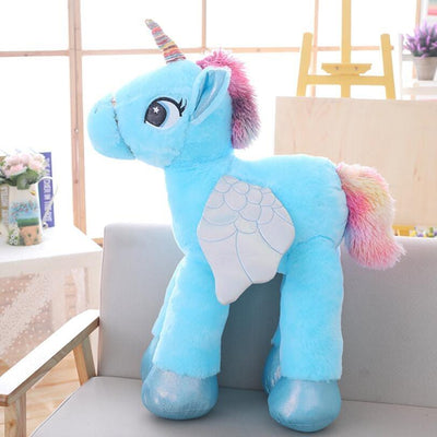 Peluche Licorne Grande Taille Bleue
