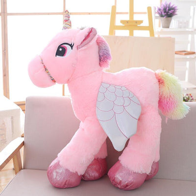 Peluche Licorne Grande Taille Rose