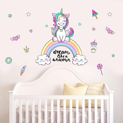 Sticker Licorne bébé fille