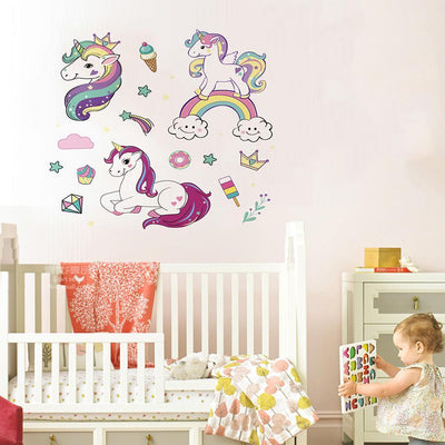 Autocollant Licorne Arc-en-Ciel