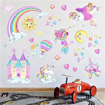 Sticker Château Licorne Fille