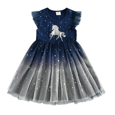 Robe Licorne Argentée Fillette