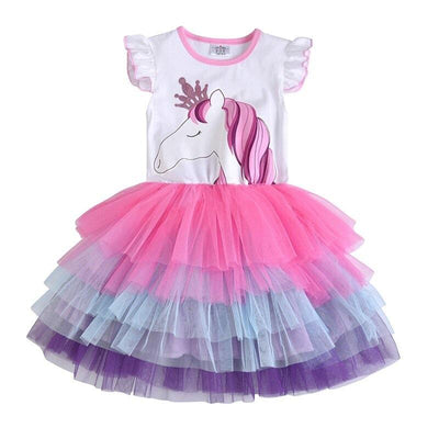Robe Licorne Couronne Fillette