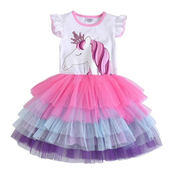 Robe Licorne Amzbarley pour Fille - Costume de Princesse Violet