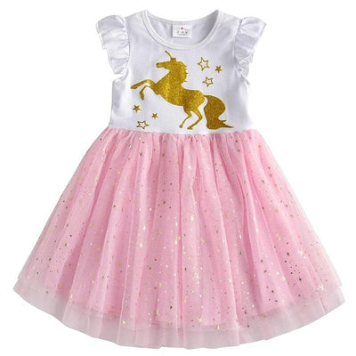 Robe Licorne Dorée Fillette