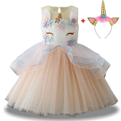 Robe Licorne Fête Orange