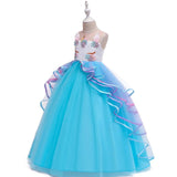 Robe Princesse Licorne Fille Bleu