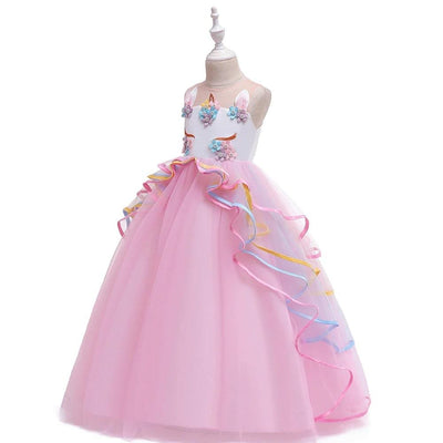 Robe Princesse Licorne Fille Rose