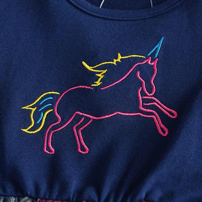Robe Licorne Fille Manches Courtes