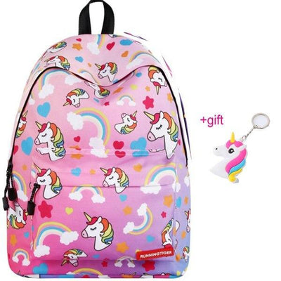 Sac à Dos Licorne Emoji Arc-en-Ciel Rose