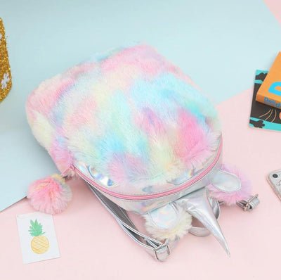 Sac à dos Licorne en peluche coloré