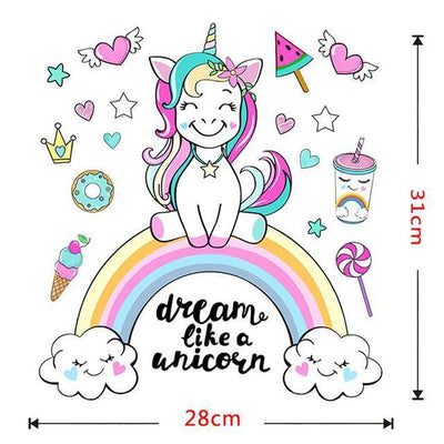 Sticker Licorne Arc-en-Ciel Bébé