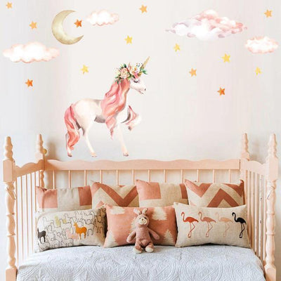 Sticker Licorne Mural Fille