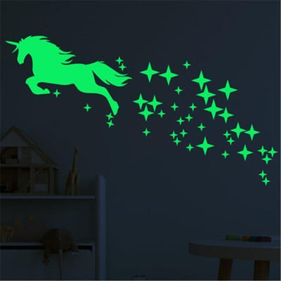 Sticker Mural Licorne Fluorescent