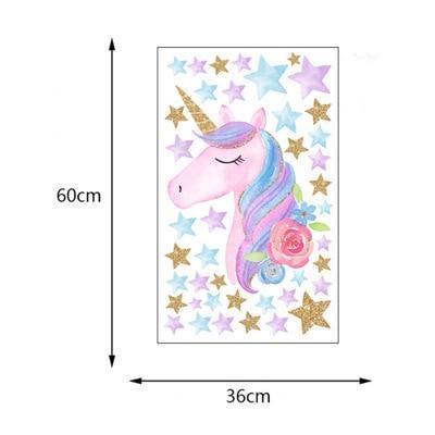 Sticker Licorne Etoiles
