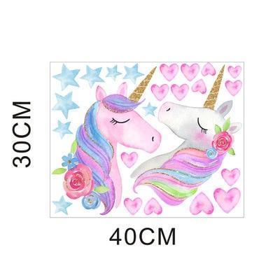 Sticker Mural Licorne Petite Fille