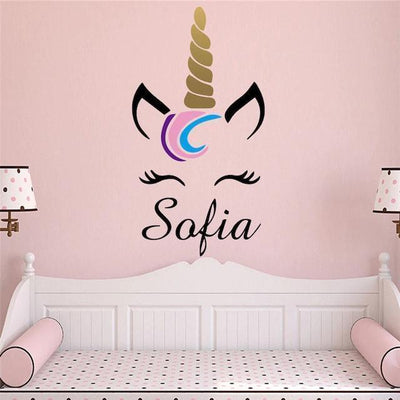 Sticker Mural Licorne Prénom Chambre