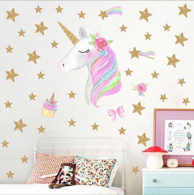 Sticker Mural Licorne Paillette