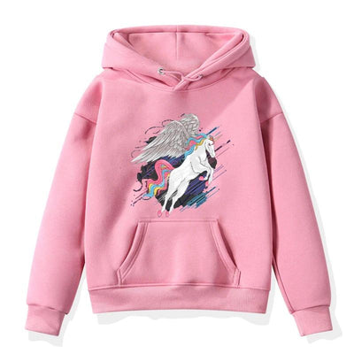 Pull Licorne à Capuche Rose