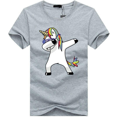 Tee-Shirt Licorne Homme qui dab gris
