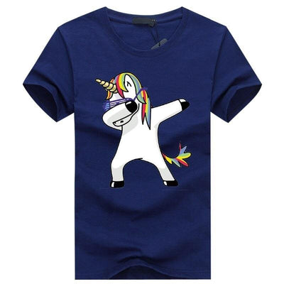T-Shirt Licorne Homme bleu foncé