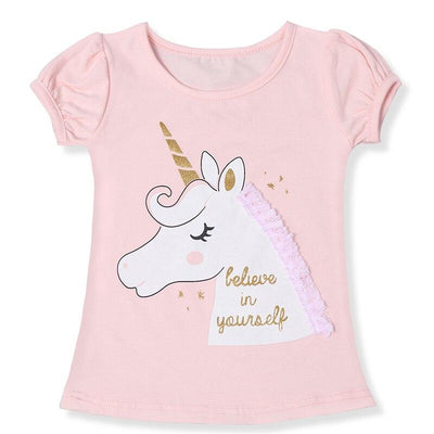 T-Shirt Fille avec Licorne