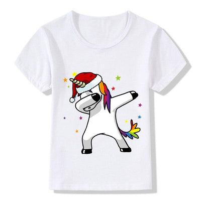 T-Shirt Noël pour Fille avec Licorne