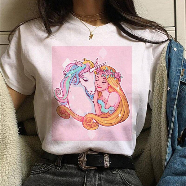 T-Shirt Princesse pour Femme avec licorne