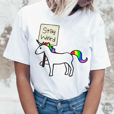 T-Shirt Rester Bizarre avec licorne