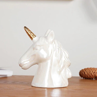 Tirelire Licorne Blanche en Céramique