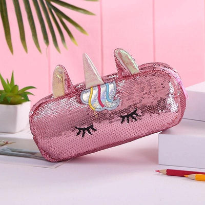 Trousse licorne Paillettes marron