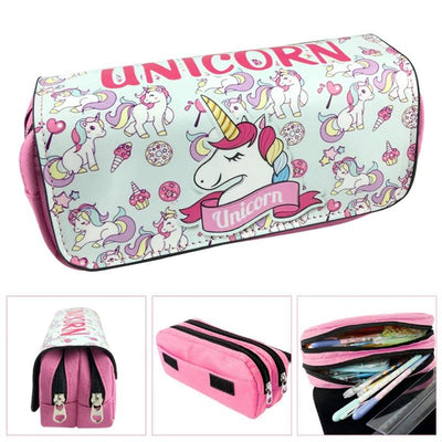 Trousse Licorne Scolaire 2 Compartiments