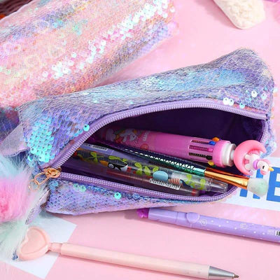 Trousse Licorne Sequins Rose