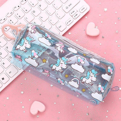Trousse Licorne bleue Transparente
