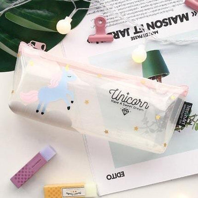 Trousse Licorne Transparente Blanche